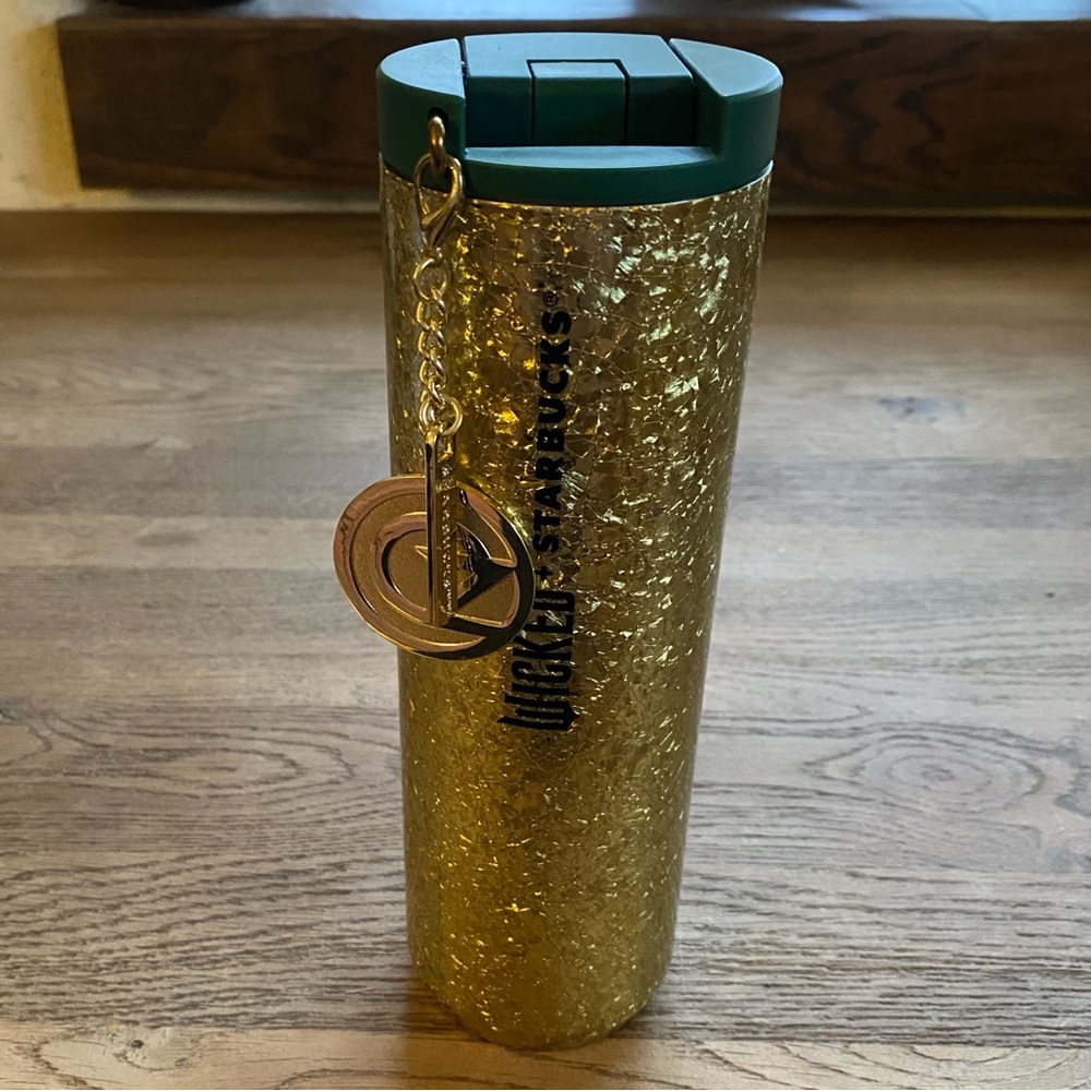 16oz gold sparkle Wicked X Starbucks thermal tumbler